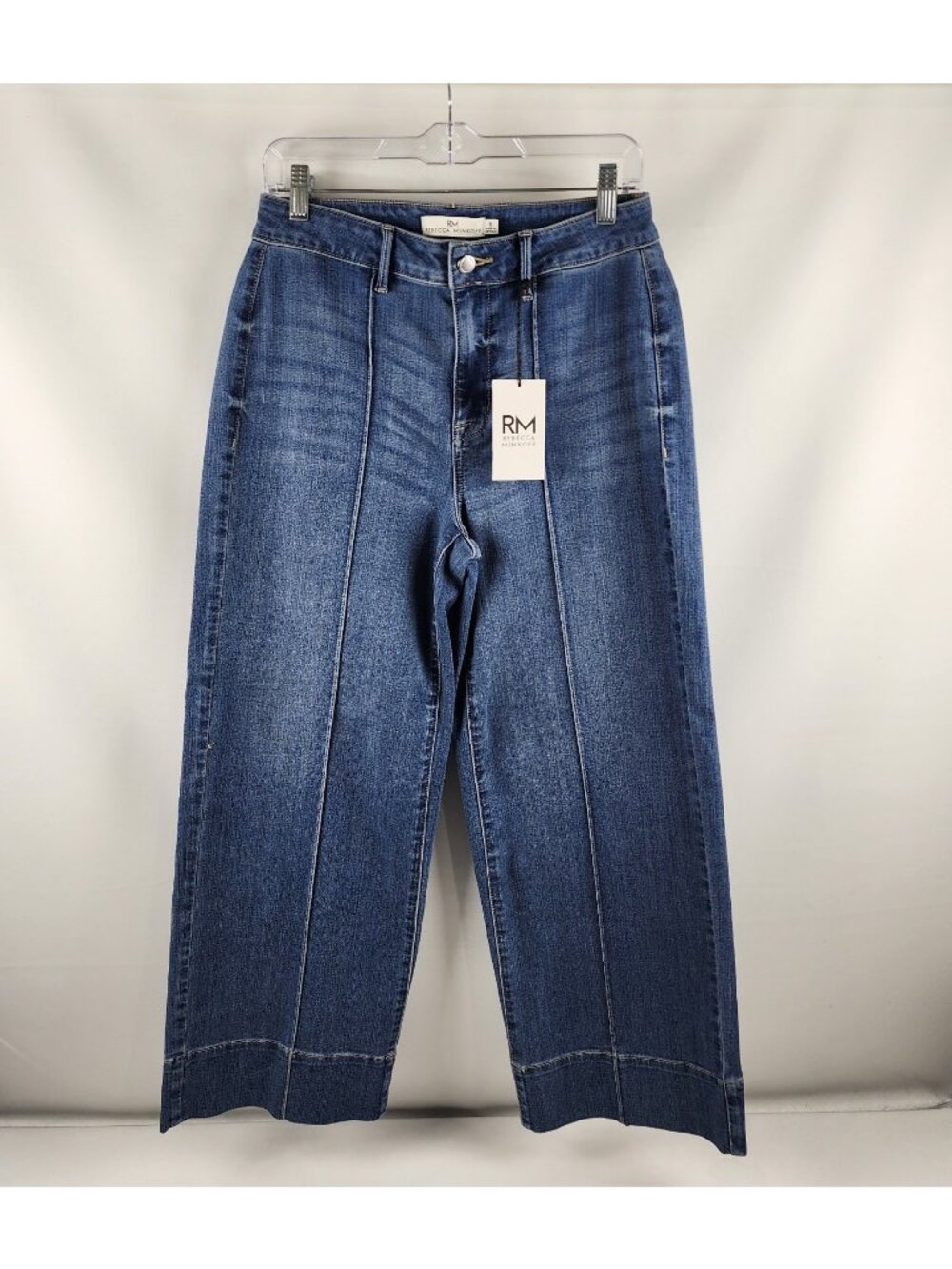 Rebecca Minkoff Jeans Womens 6 Blue Wide Leg Front Seam Denim (28x27) NWT